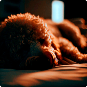 Perruno durmiendo Goldendoodle