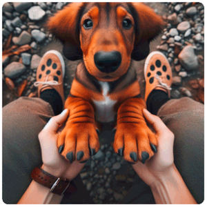 Perrito con uñas negras